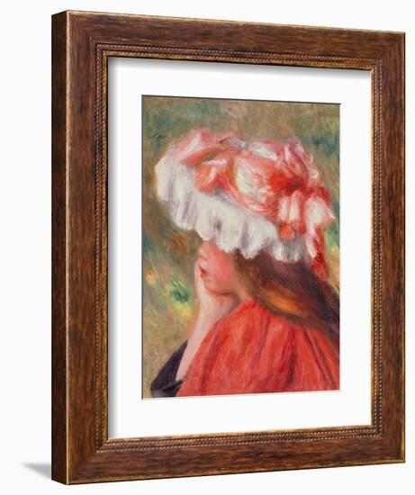 Young Girl with Red Hat, 1890-Pierre-Auguste Renoir-Framed Giclee Print