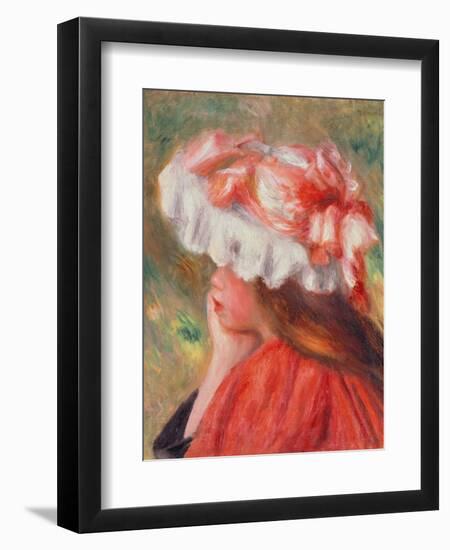 Young Girl with Red Hat, 1890-Pierre-Auguste Renoir-Framed Giclee Print