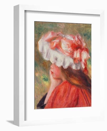 Young Girl with Red Hat, 1890-Pierre-Auguste Renoir-Framed Giclee Print