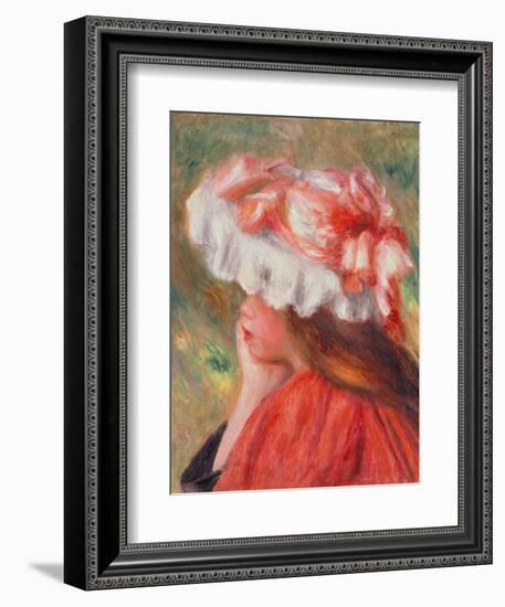 Young Girl with Red Hat, 1890-Pierre-Auguste Renoir-Framed Giclee Print