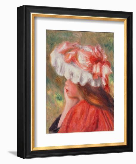 Young Girl with Red Hat, 1890-Pierre-Auguste Renoir-Framed Giclee Print