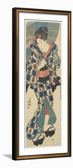 Young Girl with Umbrella, C. 1830-1844-Utagawa Kunisada-Framed Giclee Print