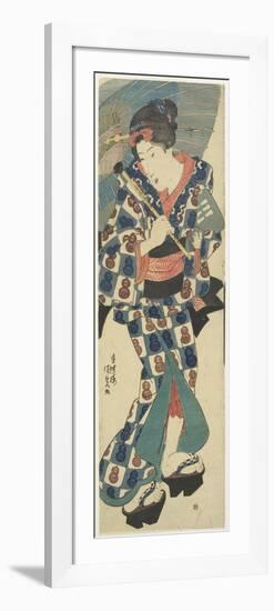 Young Girl with Umbrella, C. 1830-1844-Utagawa Kunisada-Framed Giclee Print