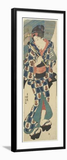 Young Girl with Umbrella, C. 1830-1844-Utagawa Kunisada-Framed Giclee Print