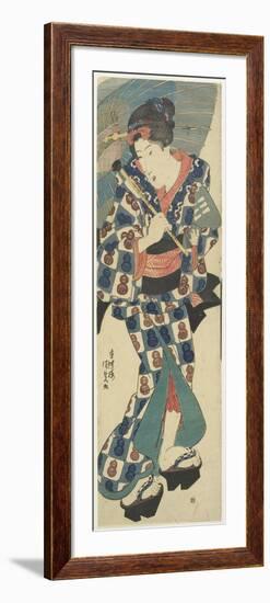 Young Girl with Umbrella, C. 1830-1844-Utagawa Kunisada-Framed Giclee Print