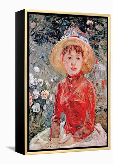 Young Girl-Berthe Morisot-Framed Stretched Canvas