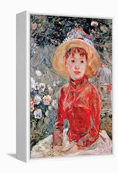 Young Girl-Berthe Morisot-Framed Stretched Canvas