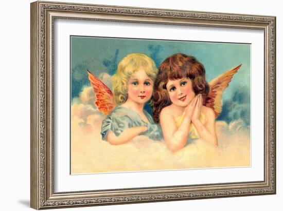 Young Girls as Cherubs, Illustration-null-Framed Art Print