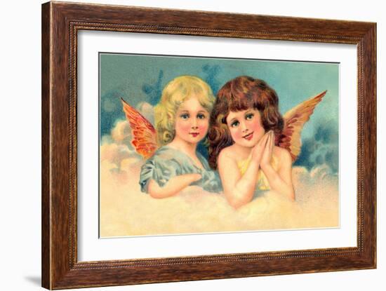 Young Girls as Cherubs, Illustration-null-Framed Art Print