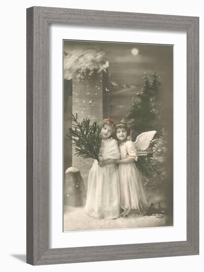 Young Girls as Cherubs-null-Framed Art Print