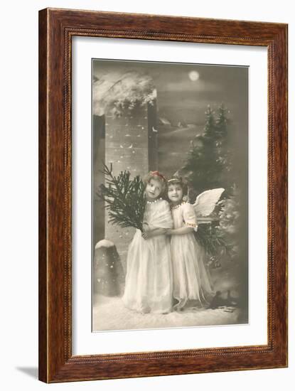 Young Girls as Cherubs-null-Framed Art Print