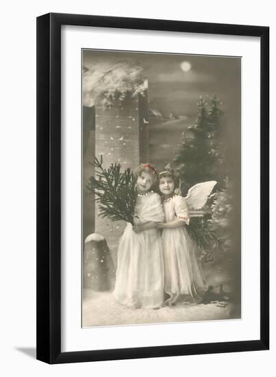 Young Girls as Cherubs-null-Framed Art Print