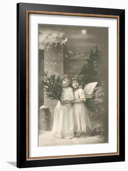 Young Girls as Cherubs-null-Framed Art Print