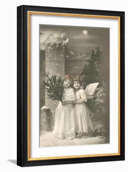 Young Girls as Cherubs-null-Framed Art Print