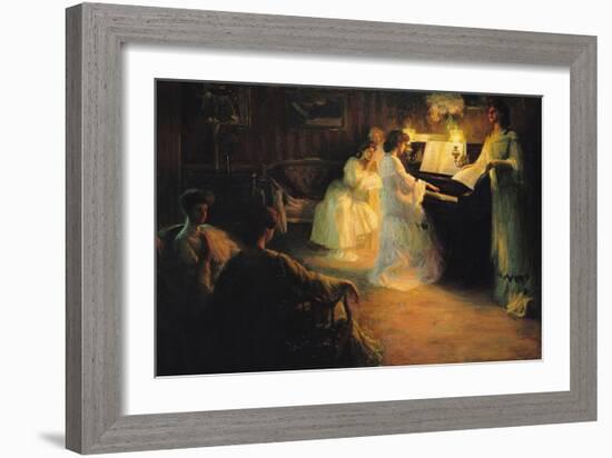 Young Girls at a Piano, 1906-Gabriel Deluc-Framed Giclee Print