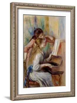 Young Girls at the Piano by Pierre Auguste Renoir-null-Framed Giclee Print