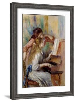 Young Girls at the Piano by Pierre Auguste Renoir-null-Framed Giclee Print
