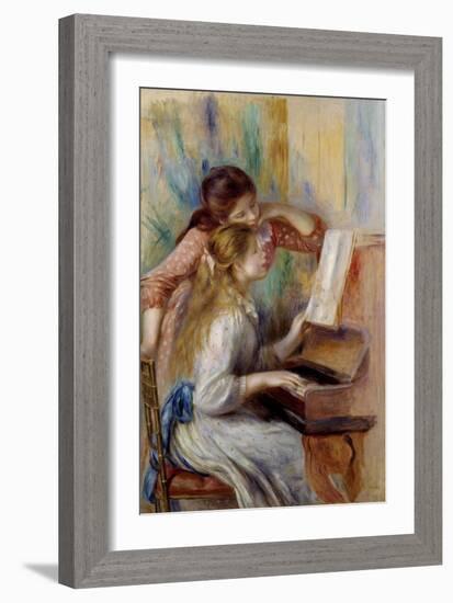 Young Girls at the Piano by Pierre Auguste Renoir-null-Framed Giclee Print