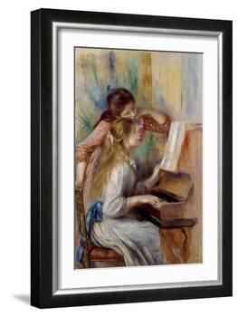 Young Girls at the Piano by Pierre Auguste Renoir-null-Framed Giclee Print