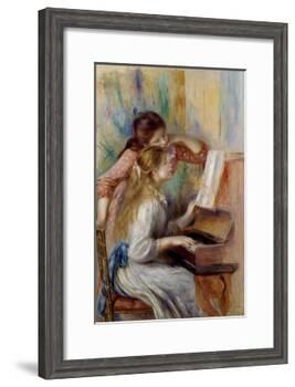 Young Girls at the Piano by Pierre Auguste Renoir-null-Framed Giclee Print