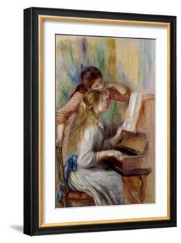 Young Girls at the Piano by Pierre Auguste Renoir-null-Framed Giclee Print