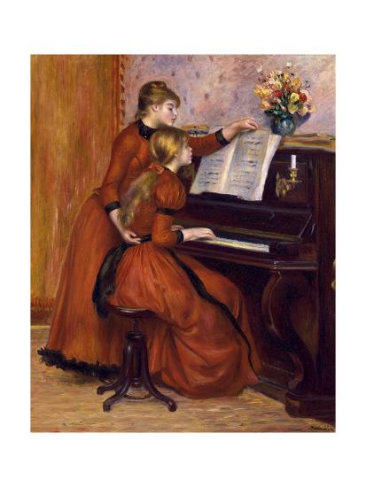 Young Girls At The Piano Ca 18 Giclee Print Pierre Auguste Renoir Art Com