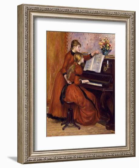 Young Girls at the Piano. Ca. 1889-Pierre-Auguste Renoir-Framed Art Print