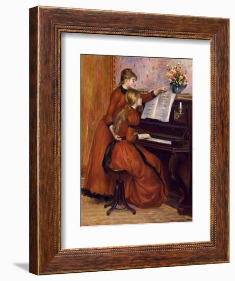 Young Girls at the Piano. Ca. 1889-Pierre-Auguste Renoir-Framed Art Print