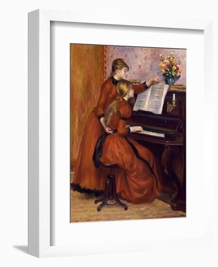 Young Girls at the Piano. Ca. 1889-Pierre-Auguste Renoir-Framed Art Print