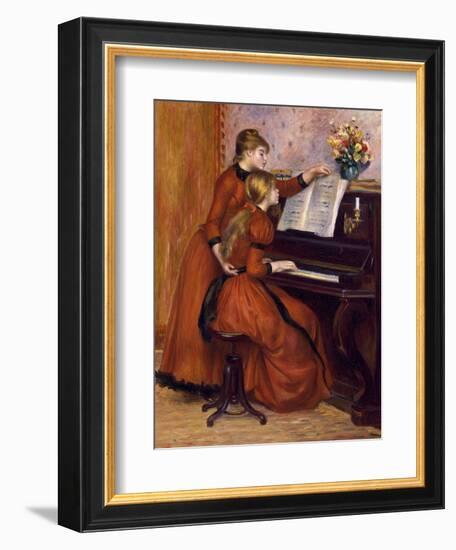 Young Girls at the Piano. Ca. 1889-Pierre-Auguste Renoir-Framed Art Print