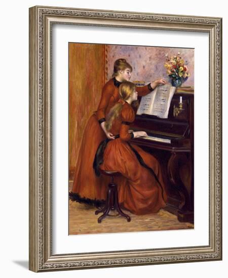 Young Girls at the Piano. Ca. 1889-Pierre-Auguste Renoir-Framed Art Print