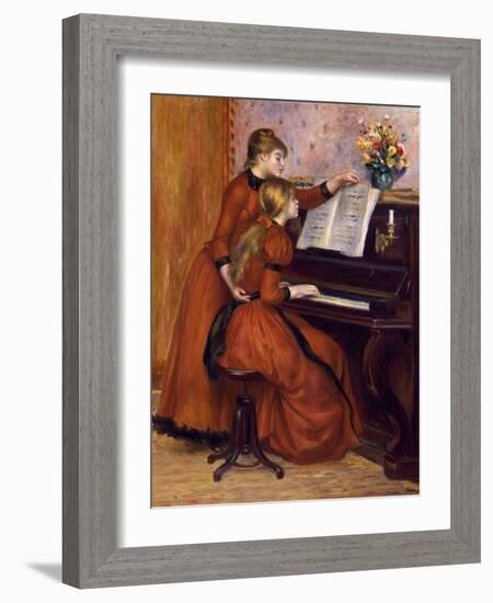 Young Girls at the Piano. Ca. 1889-Pierre-Auguste Renoir-Framed Art Print