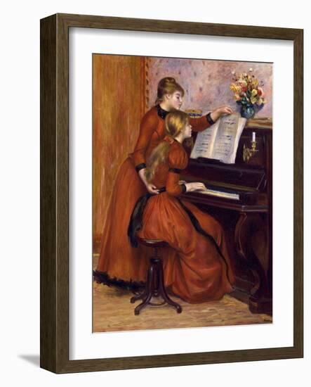 Young Girls at the Piano. Ca. 1889-Pierre-Auguste Renoir-Framed Art Print