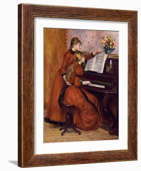 Young Girls at the Piano. Ca. 1889-Pierre-Auguste Renoir-Framed Art Print