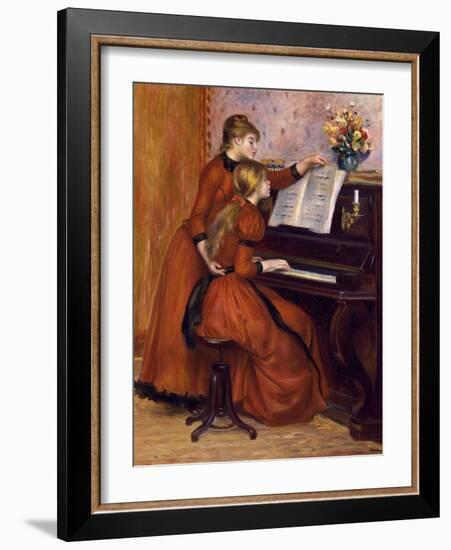 Young Girls at the Piano. Ca. 1889-Pierre-Auguste Renoir-Framed Art Print