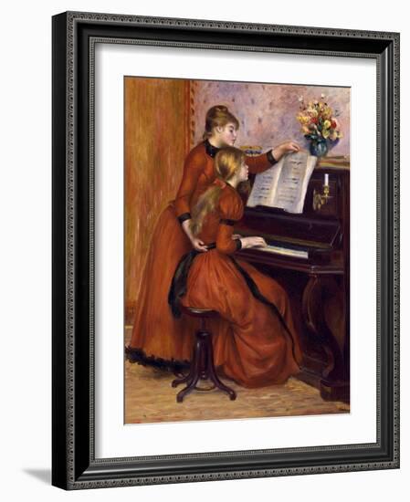 Young Girls at the Piano. Ca. 1889-Pierre-Auguste Renoir-Framed Art Print