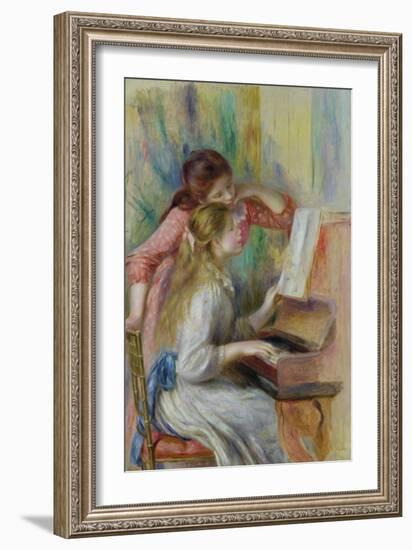 Young Girls at the Piano, circa 1890-Pierre-Auguste Renoir-Framed Giclee Print