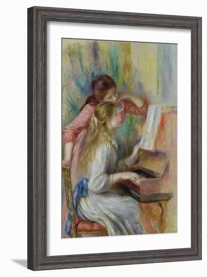 Young Girls at the Piano, circa 1890-Pierre-Auguste Renoir-Framed Giclee Print