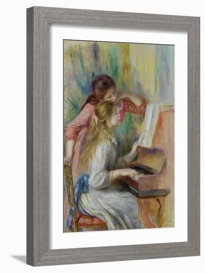 Young Girls at the Piano, circa 1890-Pierre-Auguste Renoir-Framed Giclee Print