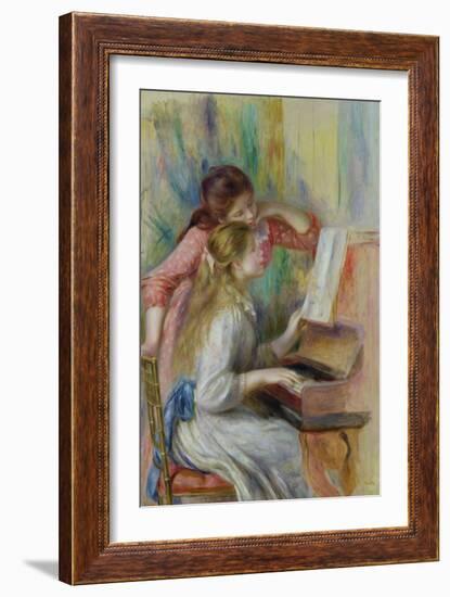 Young Girls at the Piano, circa 1890-Pierre-Auguste Renoir-Framed Giclee Print