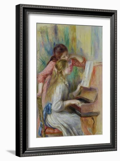 Young Girls at the Piano, circa 1890-Pierre-Auguste Renoir-Framed Giclee Print