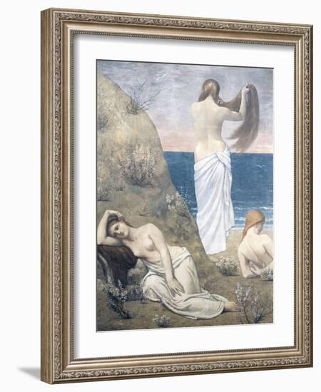 Young Girls at the Seaside, 1879-Pierre Puvis de Chavannes-Framed Giclee Print