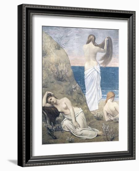 Young Girls at the Seaside, 1879-Pierre Puvis de Chavannes-Framed Giclee Print