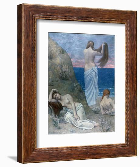 Young Girls by the Sea, before 1894-Pierre Puvis de Chavannes-Framed Giclee Print