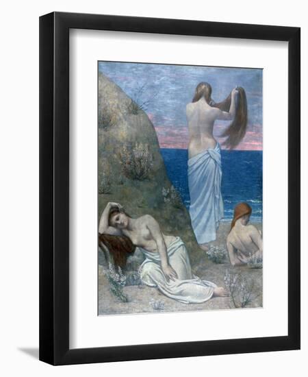 Young Girls by the Sea, before 1894-Pierre Puvis de Chavannes-Framed Giclee Print