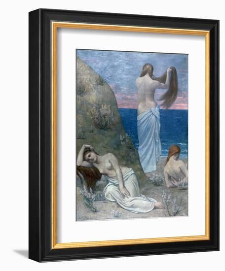 Young Girls by the Sea, before 1894-Pierre Puvis de Chavannes-Framed Giclee Print