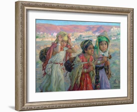 Young Girls Carrying Water, C1881-1926-Etienne Dinet-Framed Giclee Print