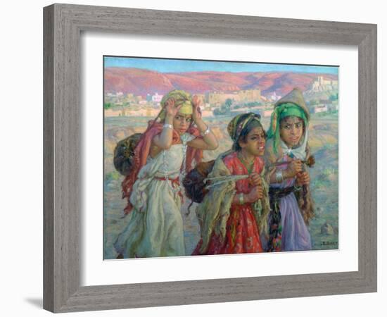 Young Girls Carrying Water, C1881-1926-Etienne Dinet-Framed Giclee Print