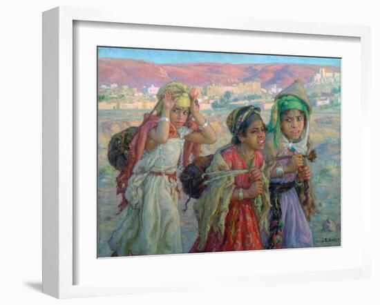 Young Girls Carrying Water, C1881-1926-Etienne Dinet-Framed Giclee Print