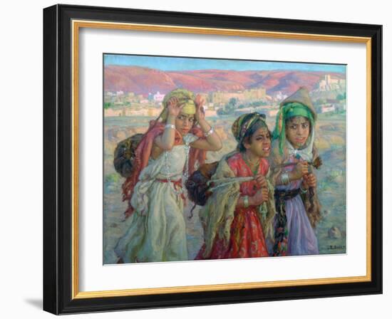 Young Girls Carrying Water, C1881-1926-Etienne Dinet-Framed Giclee Print